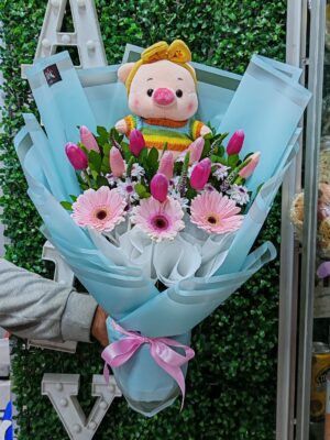 Cerdita con Tulipanes
