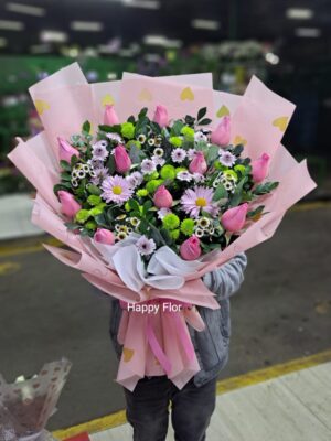 Ramo 12 rosas con base