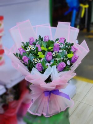 Ramo 12 rosas con base