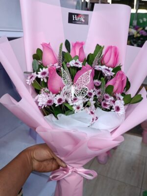 Ramo de 6 rosas rosadas