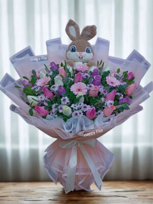 Ramo de Rosas con  Peluche