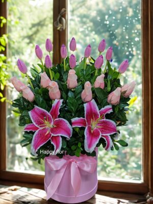 Arreglo de Tulipanes y rosas