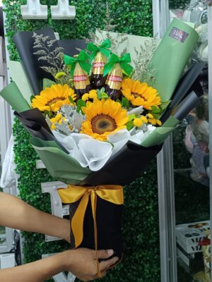 Ramo Borrachette con Girasoles 💚🌻
