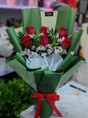 Ramo de 6 rosas rojas