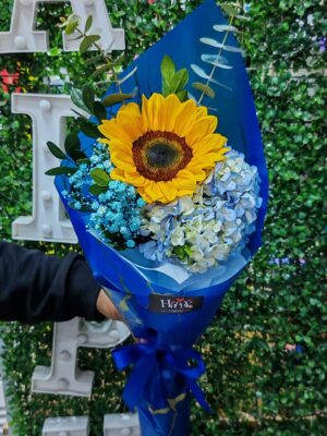 Ramo Girasol con hortensia