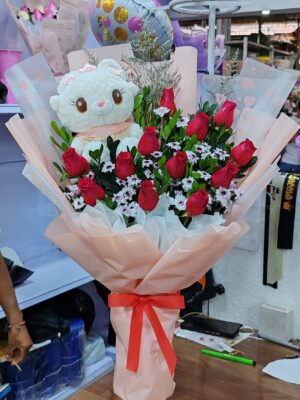 Ramo de rosas con Peluche 🌹