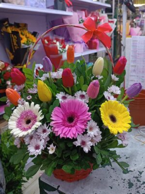 Canasta de 10 Tulipanes