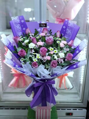 Ramo 12 rosas lilas