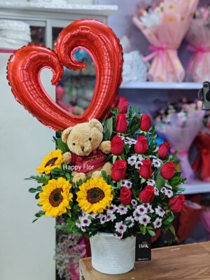 Arreglo de Oso con rosas