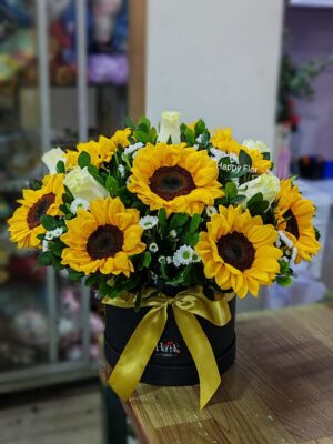 Box de Girasoles y rosas