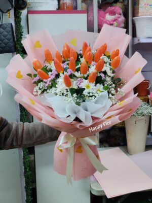 Ramo de 20 Tulipanes Naranja