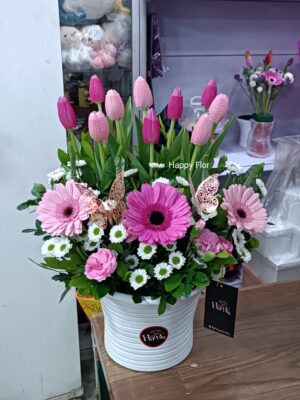 Arreglo de 10 Tulipanes rosa 🩷