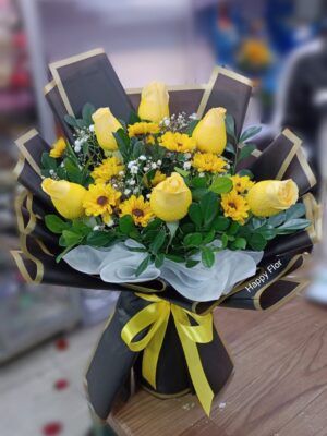 Ramo con rosas amarillas