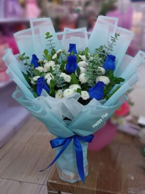 Ramo 6 rosas azules 💙