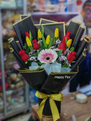 Ramo de rosas y Tulipanes