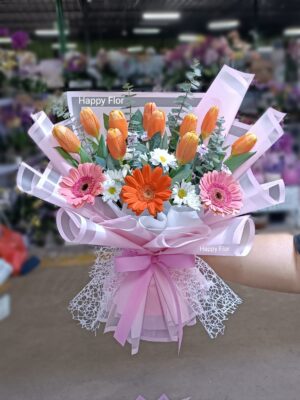Ramo de 10 Tulipanes 🧡