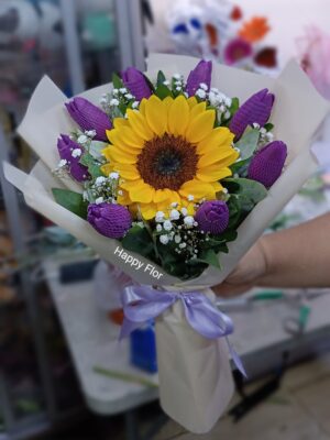 Ramo de Tulipanes y Girasol