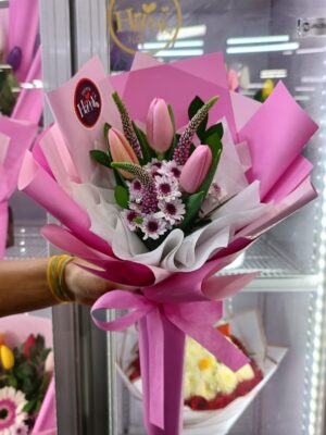 Ramo de 3 Tulipanes rosados