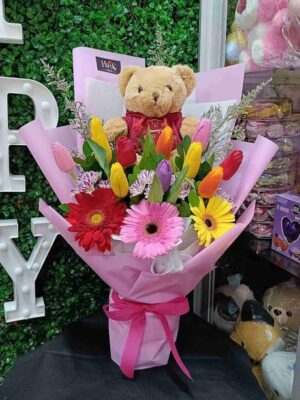 Ramo Osito con Tulipanes💐