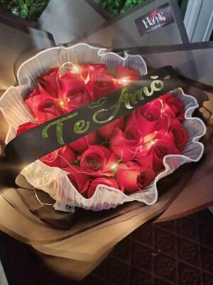 Ramo 24 Rosas con luces