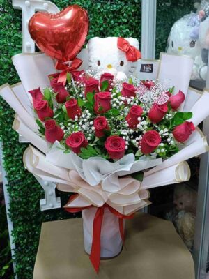 Ramo  Kitty Amor con 24 rosas ❤️