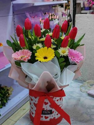 Box con tulipanes rojos ♥️