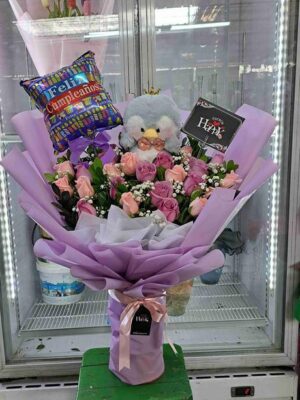 Ramo Pinguino con 24 rosas🐧